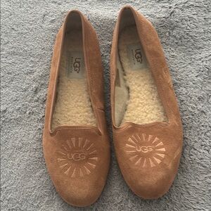 UGG Tan Suede Slip-On Flats